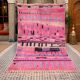 Moroccan pink wool rug 300cm x 150cm