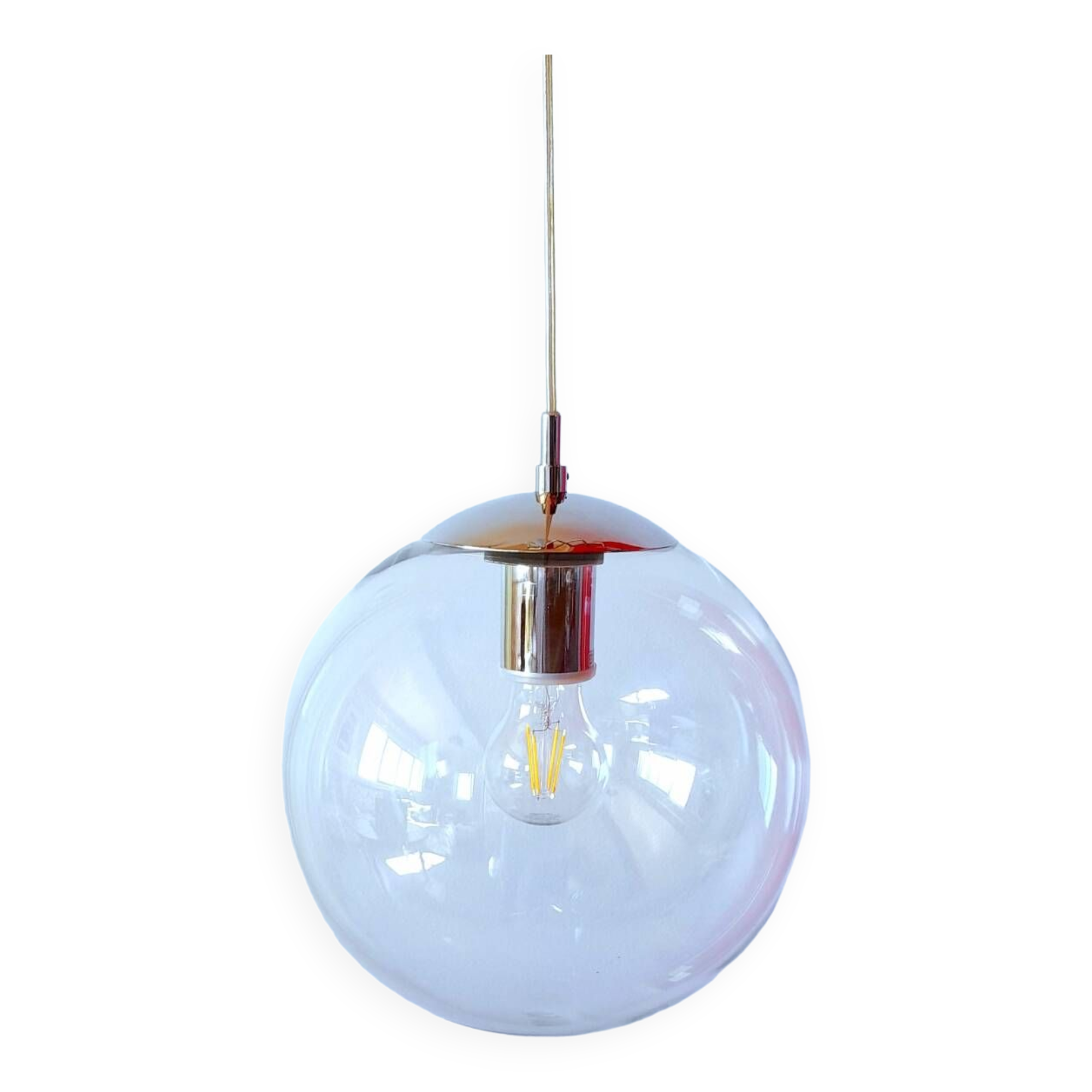 Glass globe pendant light