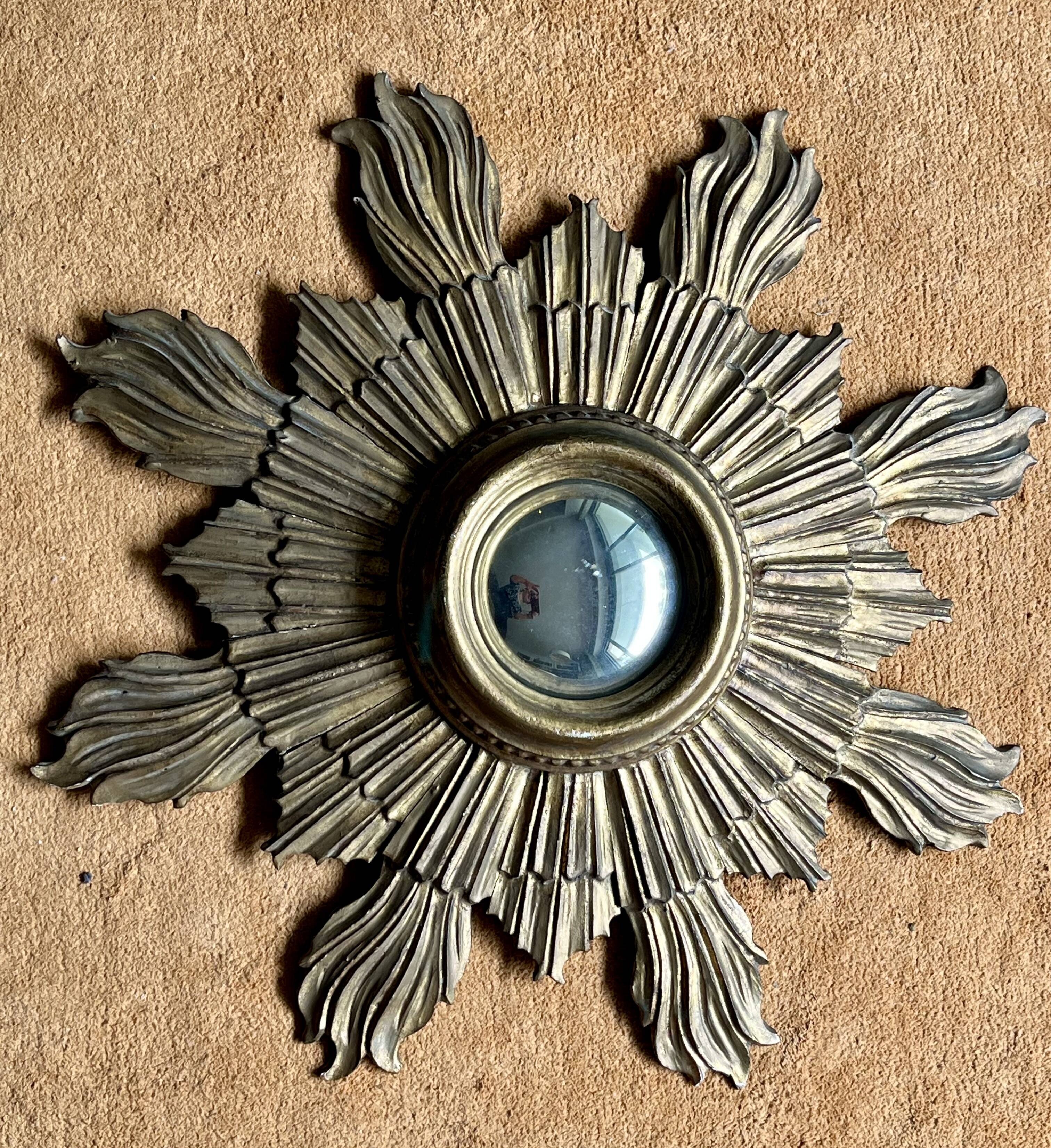 Sun mirror - Witch's eye - Wood - 1950s