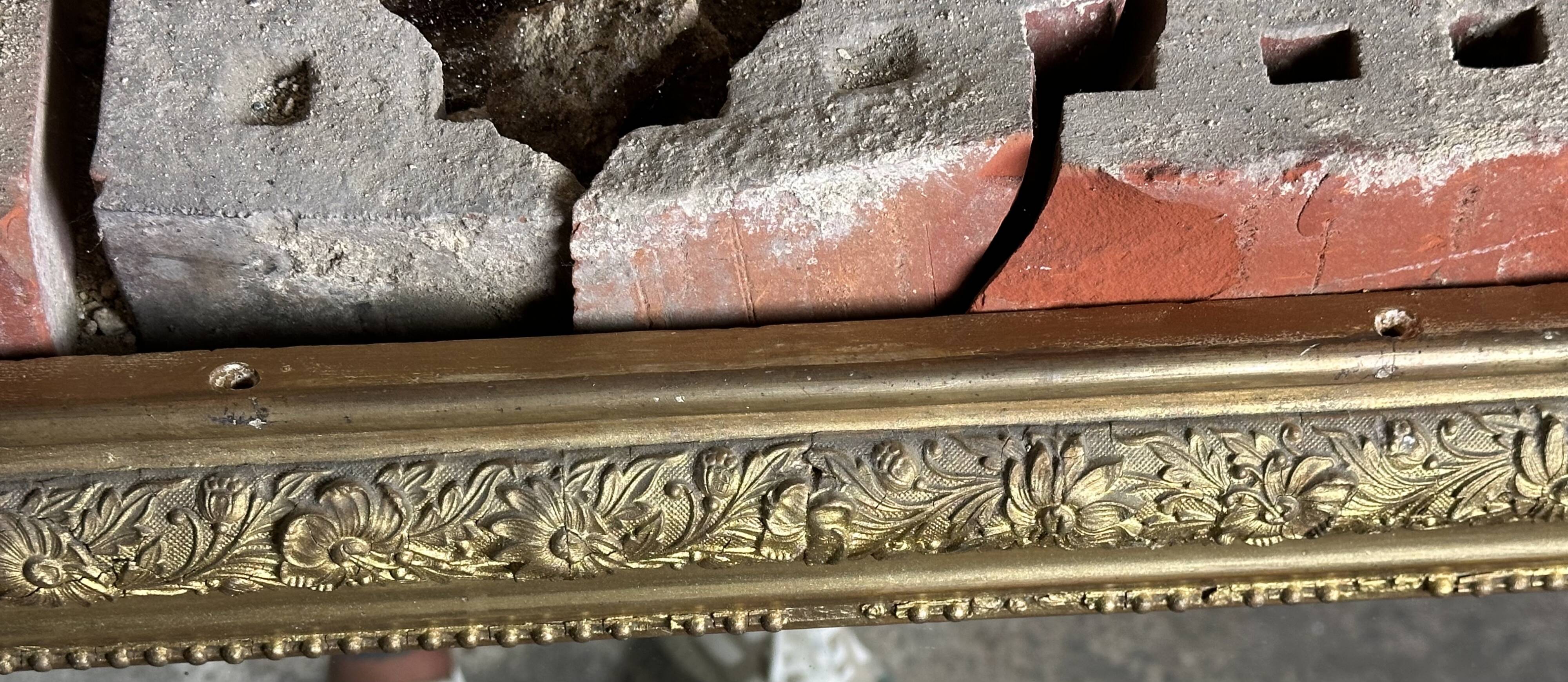 Miroir époque Louis Philippe à décors de fleurs 86x62 cm