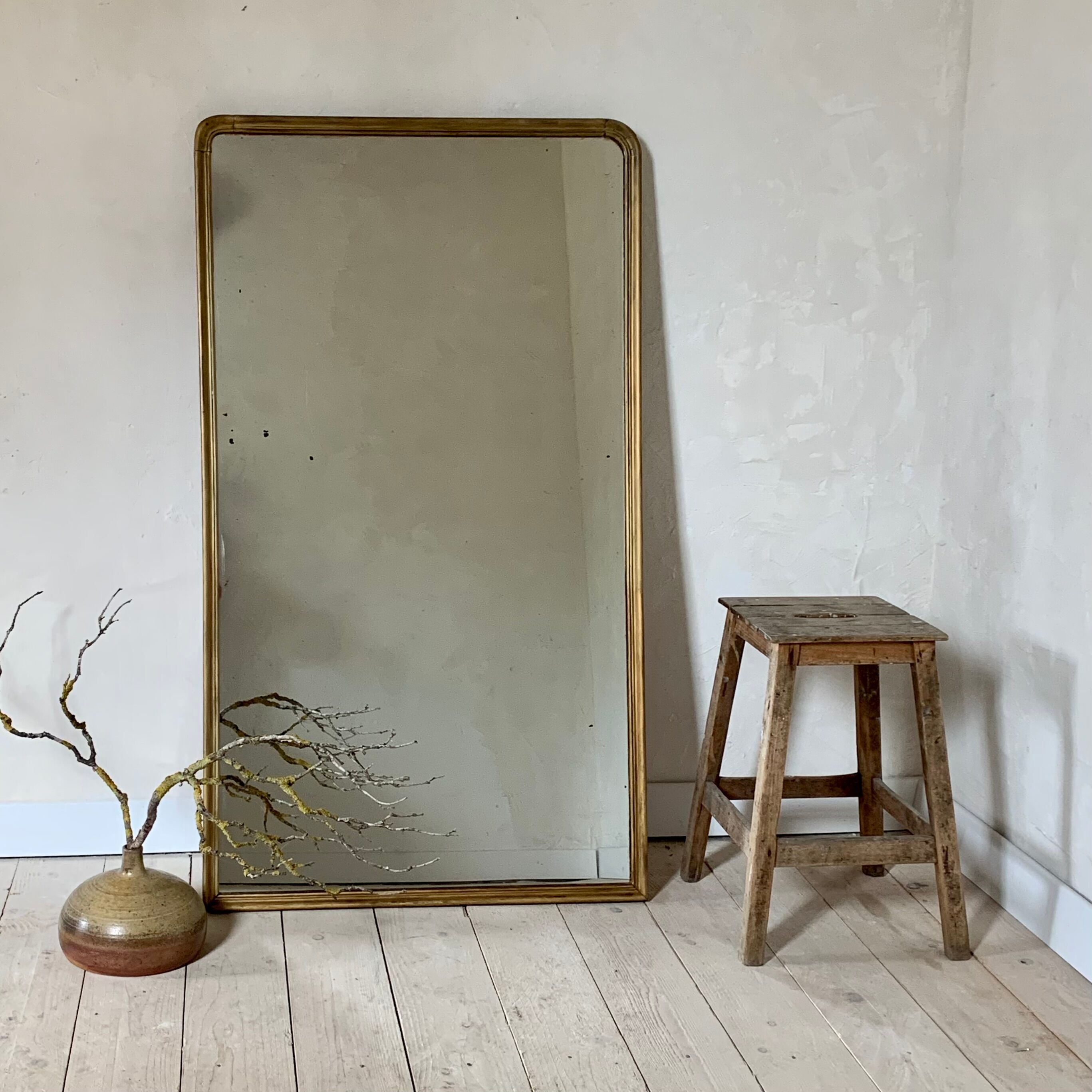 Mirror fireplace gilded wood