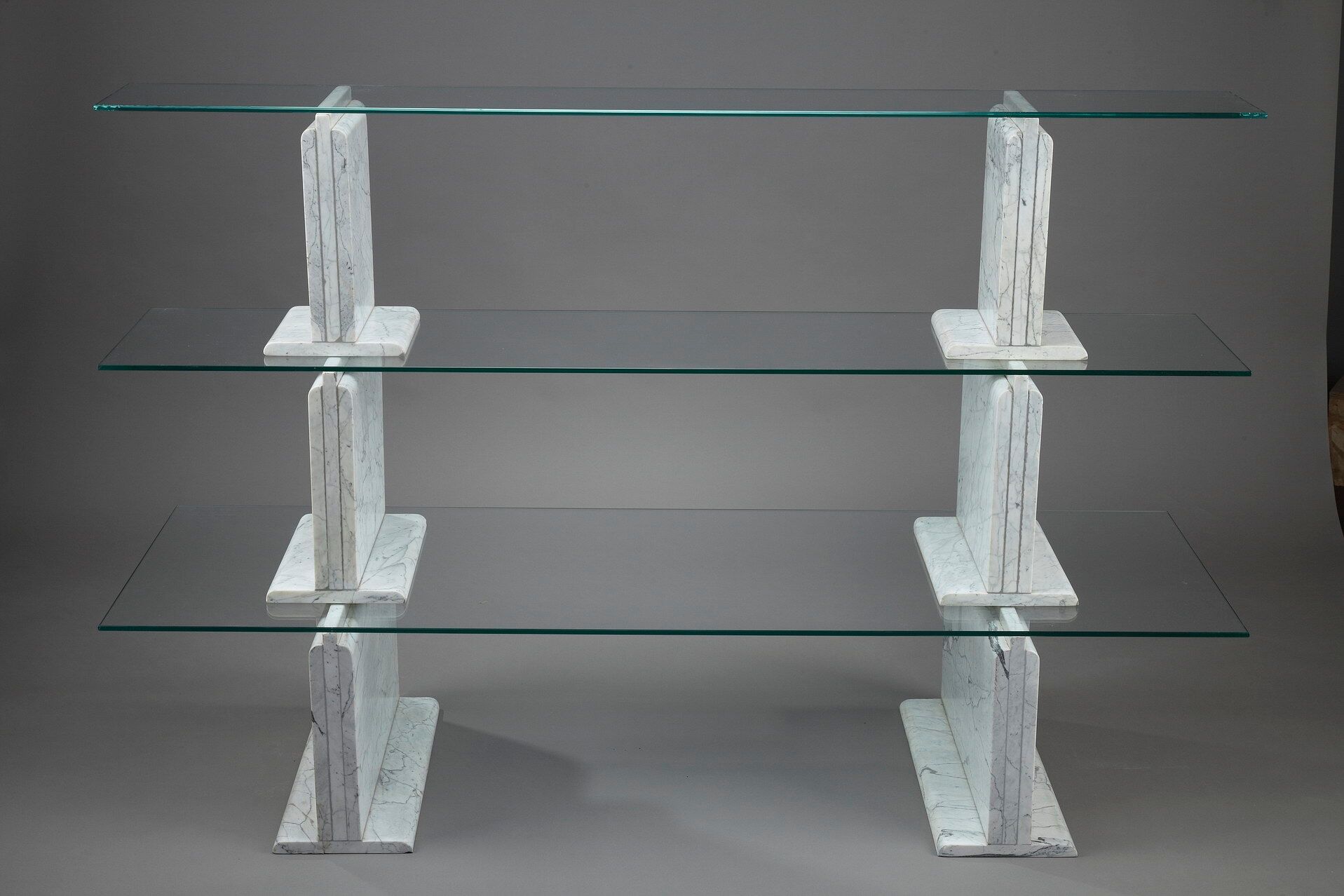 Carrara marble and glass library - 1970