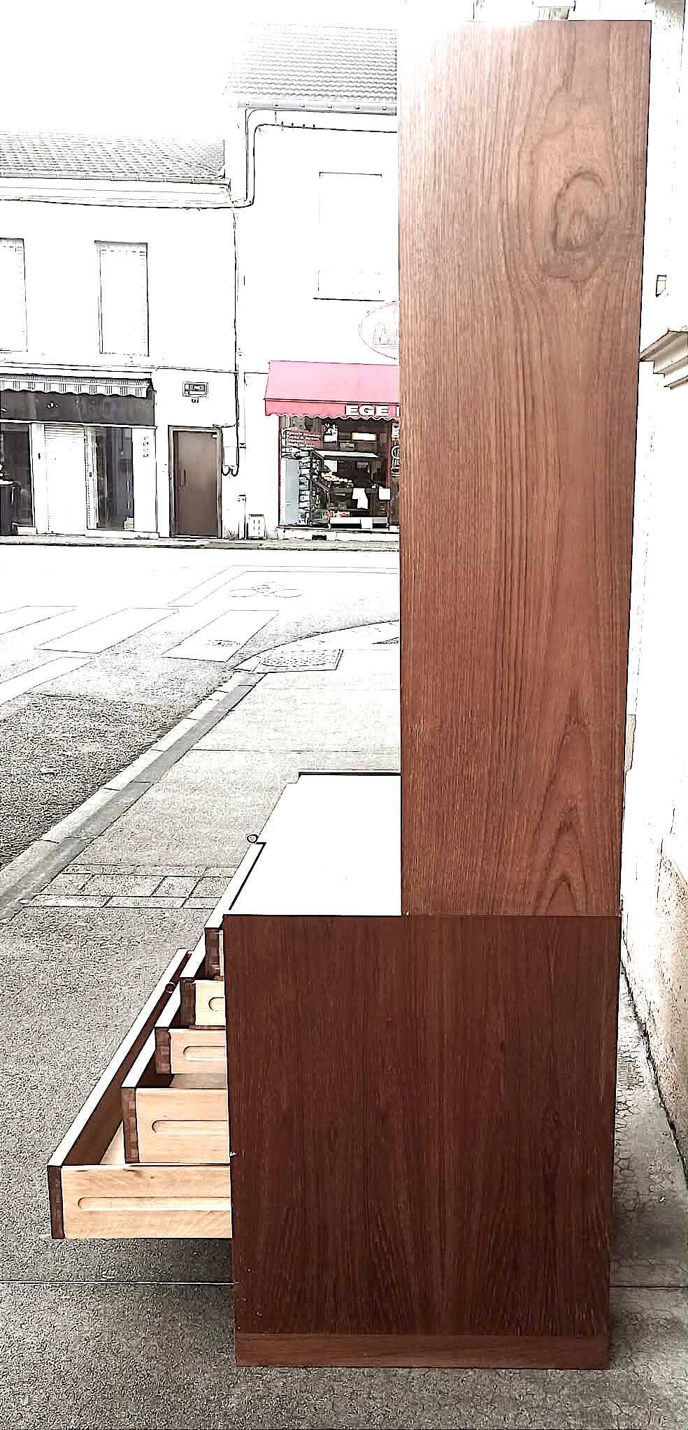 Double teak cabinet from the 1950s by Hans Wegner for RY Mobler, height 180 cm.