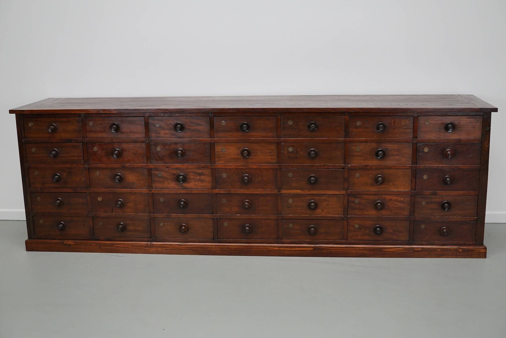 Very Large Antique Hardwood Apothecary Cabinet / Bank of Drawers, ca 1900