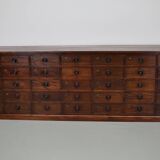 Very Large Antique Hardwood Apothecary Cabinet / Bank of Drawers, ca 1900