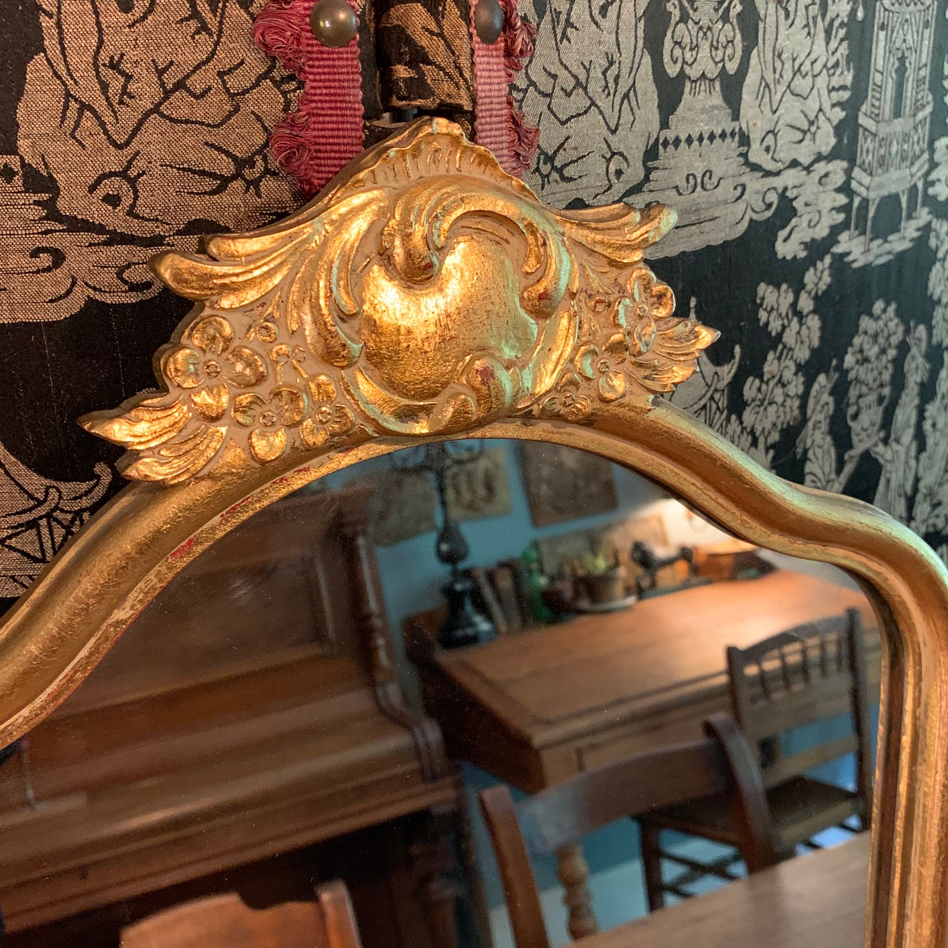 Miroir bois doré 68 cm