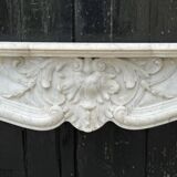 Louis XV Style Fireplace In Carrara Marble Circa 1880
