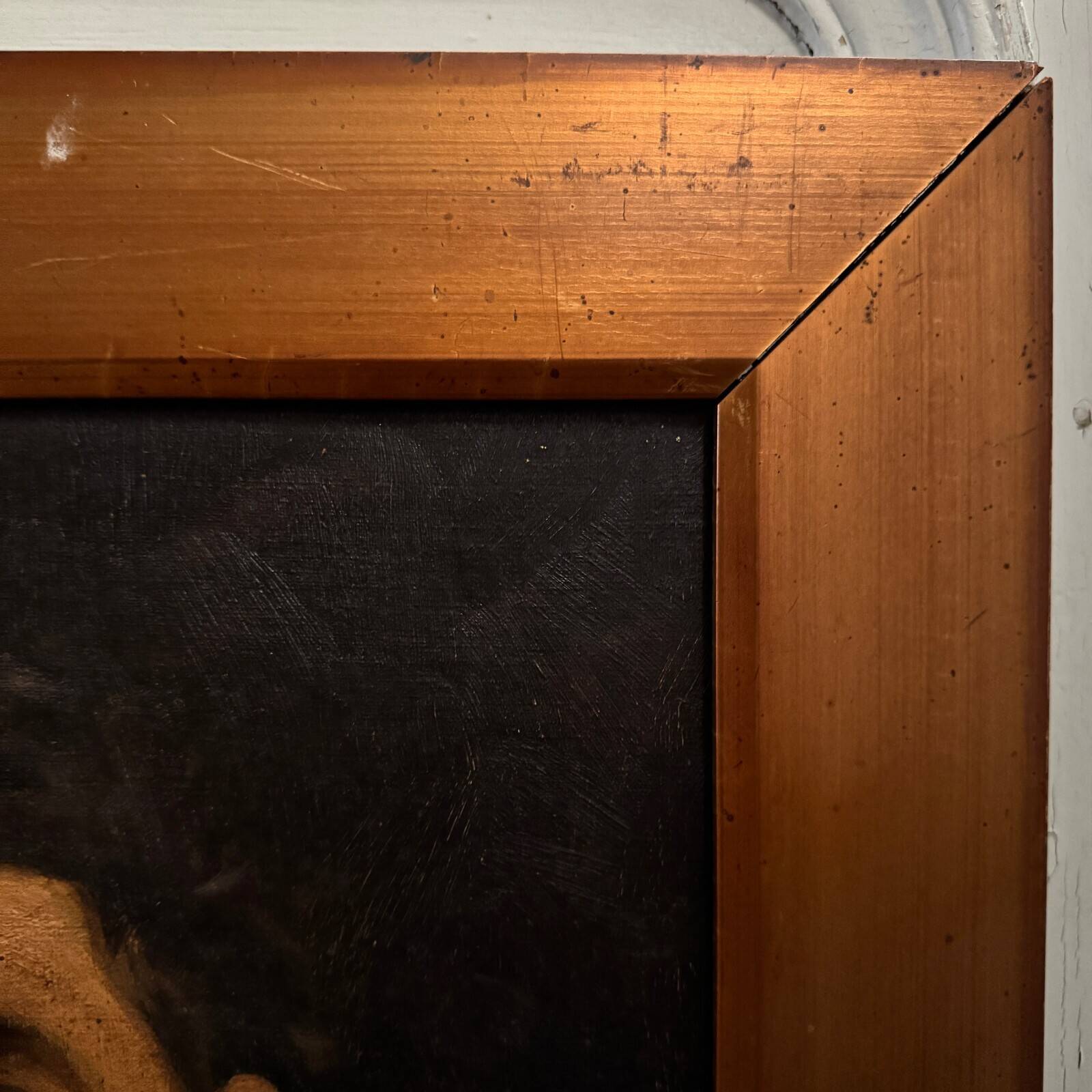 Oil on canvas portrait of a man wearing glasses and a mustache, early 20th century