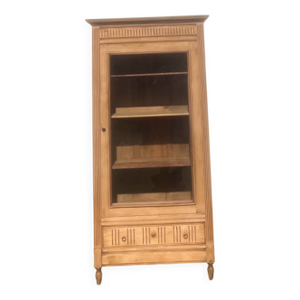 Armoire parisienne vitrée en bois massif brut