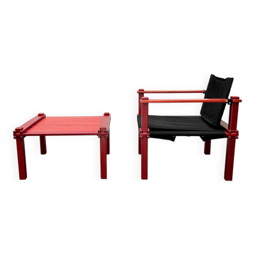 Mid-Century German Farmer Series chairs and table by Gerd Lange for Bofinger, 1960s, set of 5.
