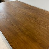 Two-sided oak work table, with 4 drawers