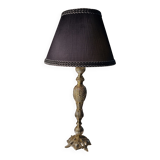 Rocaille style bronze lamp and pleated lampshade with gallon 49x25