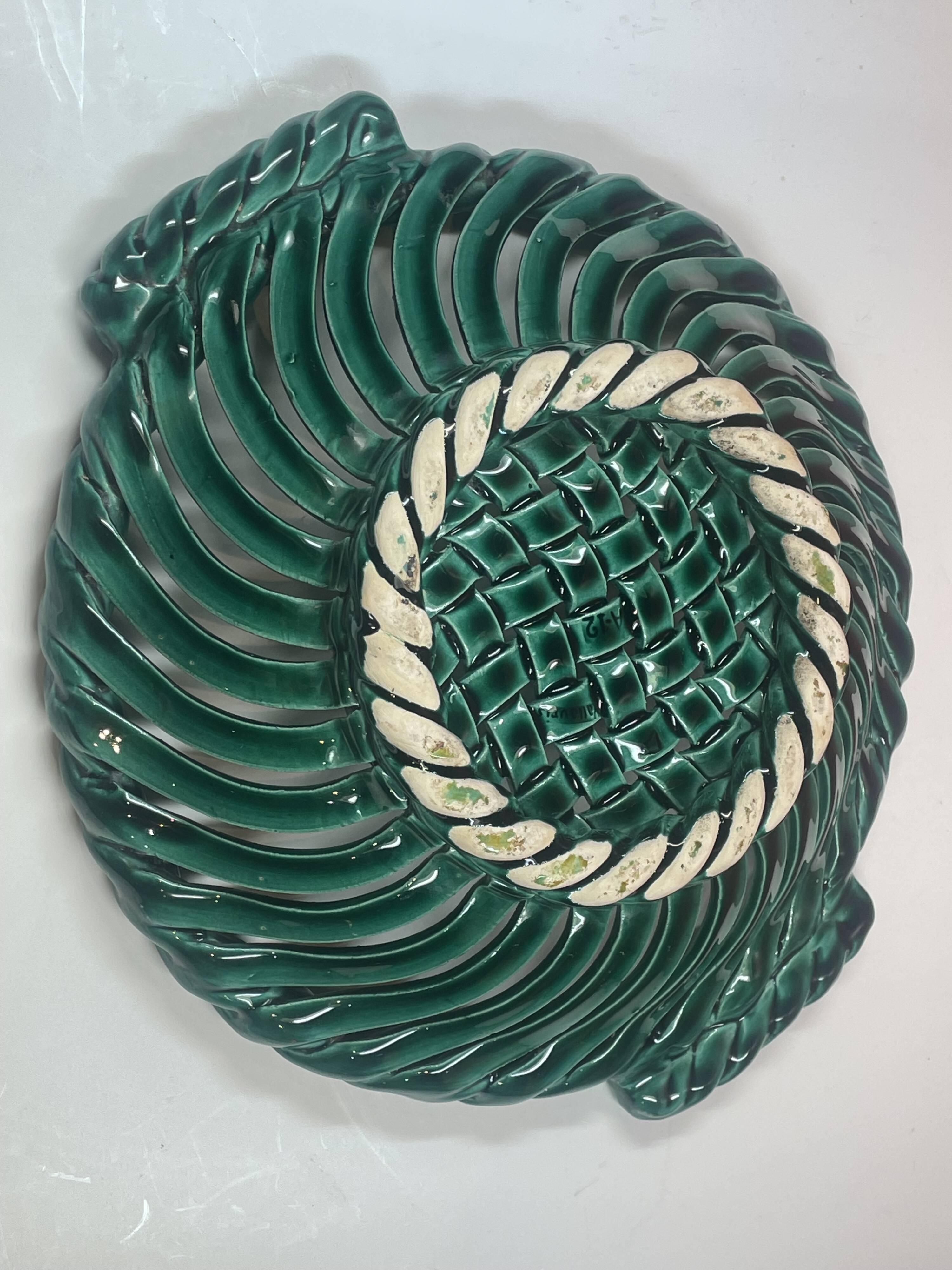 Vallauris Table basket, braids, twists and openwork