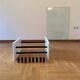 1980s White Marble Rectangular Coffee Table Postmodern Glass