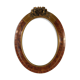 Old oval frame patinated wood & gilded stucco 1930, 52x40cm