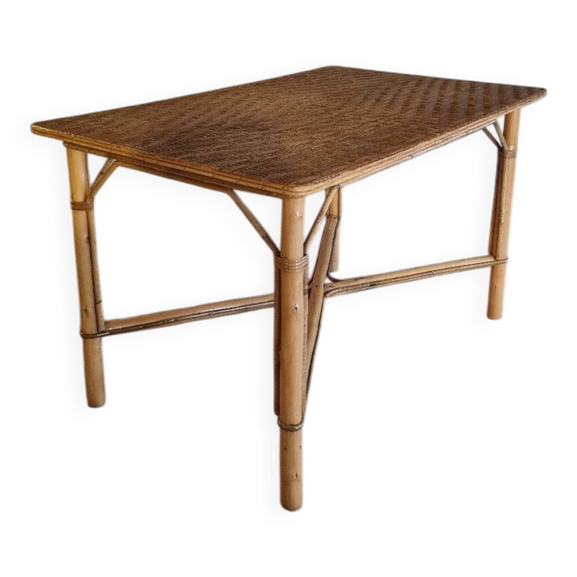 Vintage rattan table