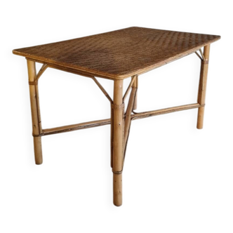 Vintage rattan table