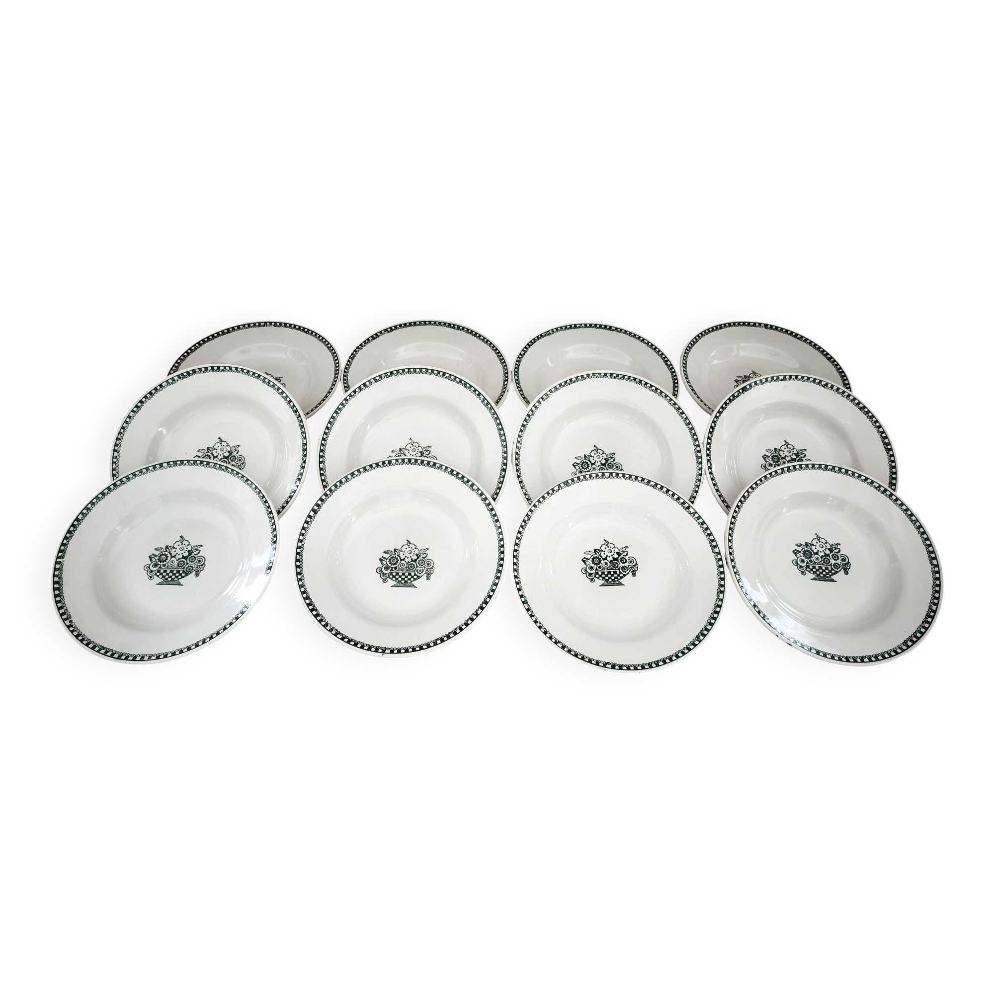 Set of 12 deep plates in Earthenware L'Amandinoise St Amand
