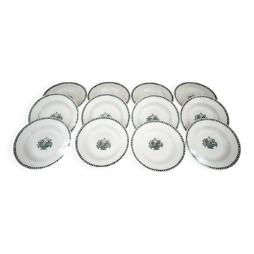 Set of 12 deep plates in Earthenware L'Amandinoise St Amand