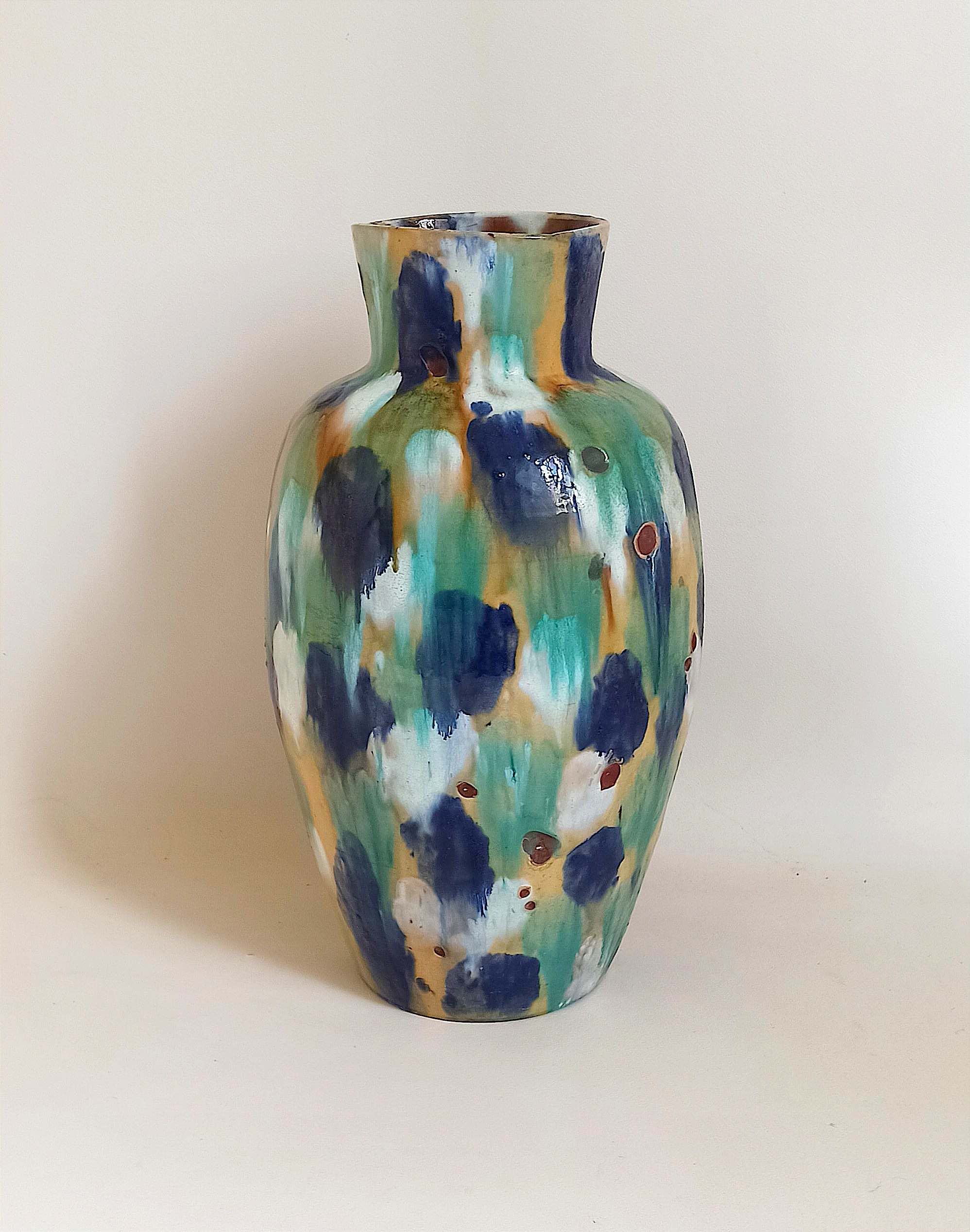 Glazed terracotta floor vase