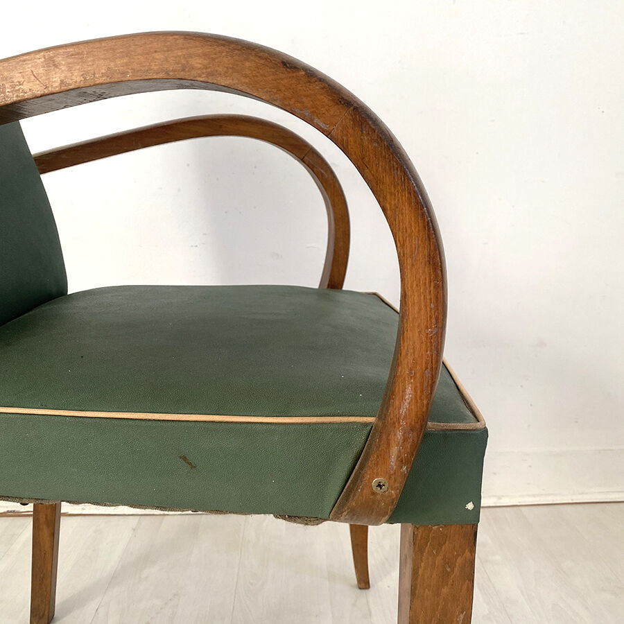 50's vintage green bridge chair