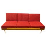 Mid-century folding sofa bed by Drevotvar, 1970s, Czechoslovakia