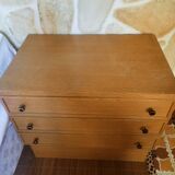 Bedside 3 drawers in light wood