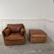 Club armchair and its ottoman 1980s