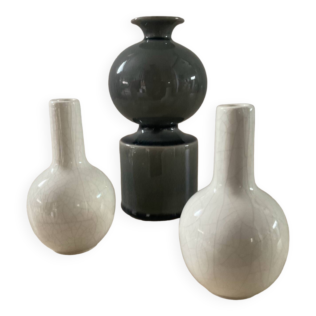 Trio de vases en céramique émaillée Selency