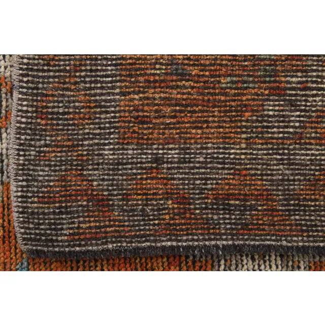 Vintage Turkish Hand-Knotted Wool Cotton Orange Area Rug 150x333