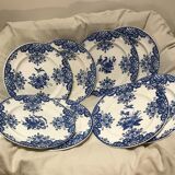 8 Longwy blue dessert plates