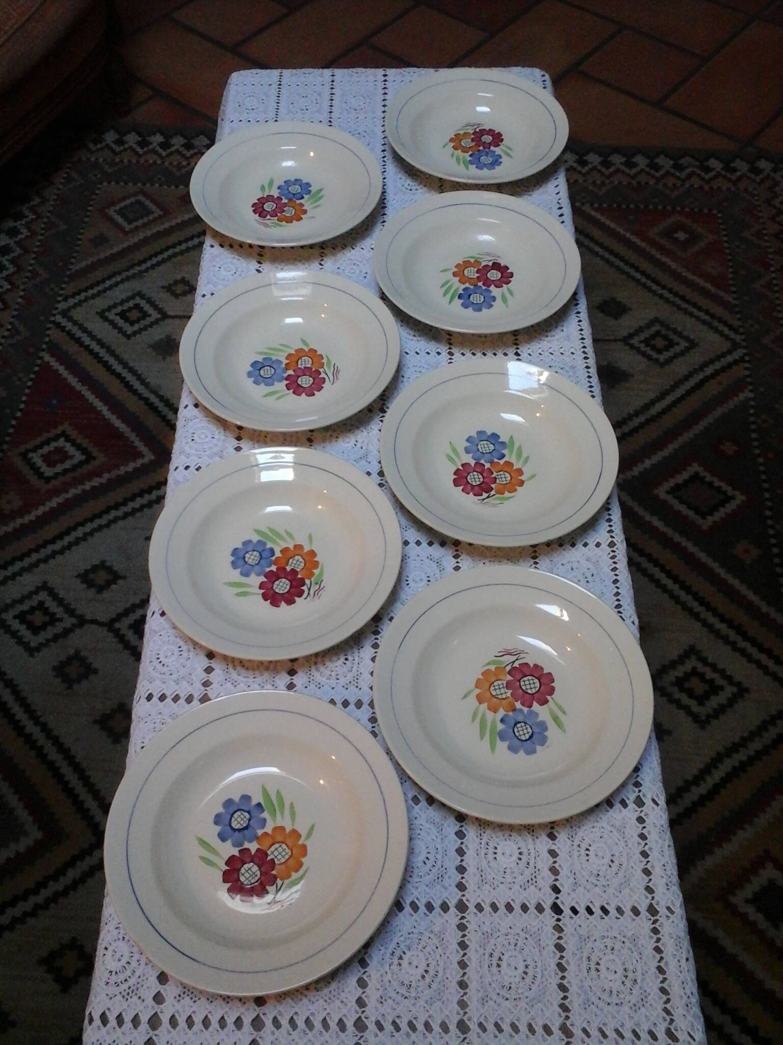 8 Agnès soup plates / KG Lunéville