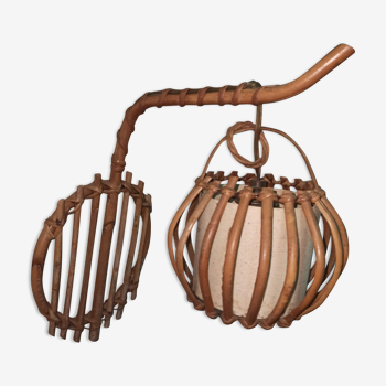 Suspension applique en bambou rotin