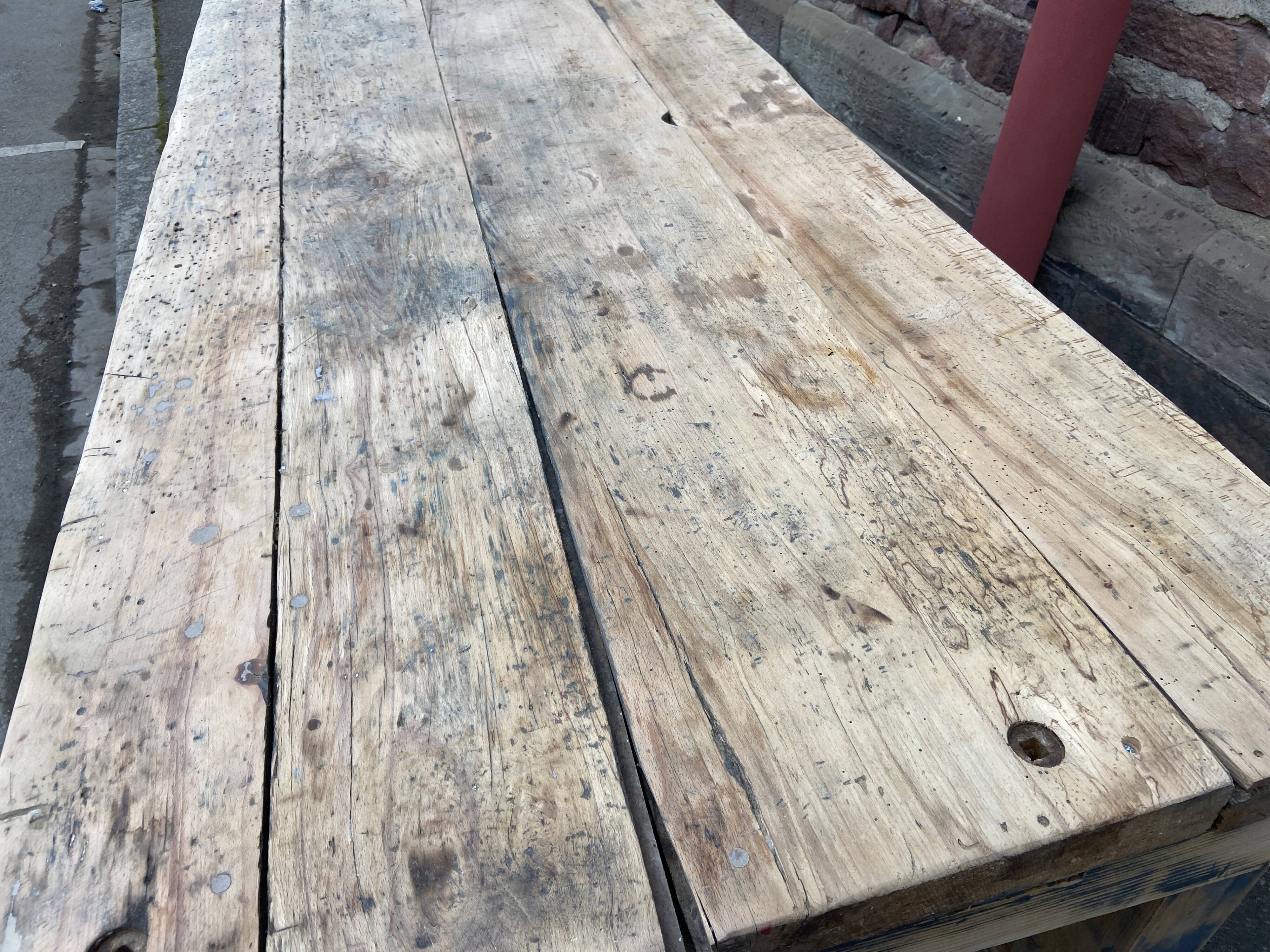 Huge vintage workshop workbench table 245cm