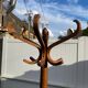 Baumann bistro style 1960s curved wood swivel parrot coat rack