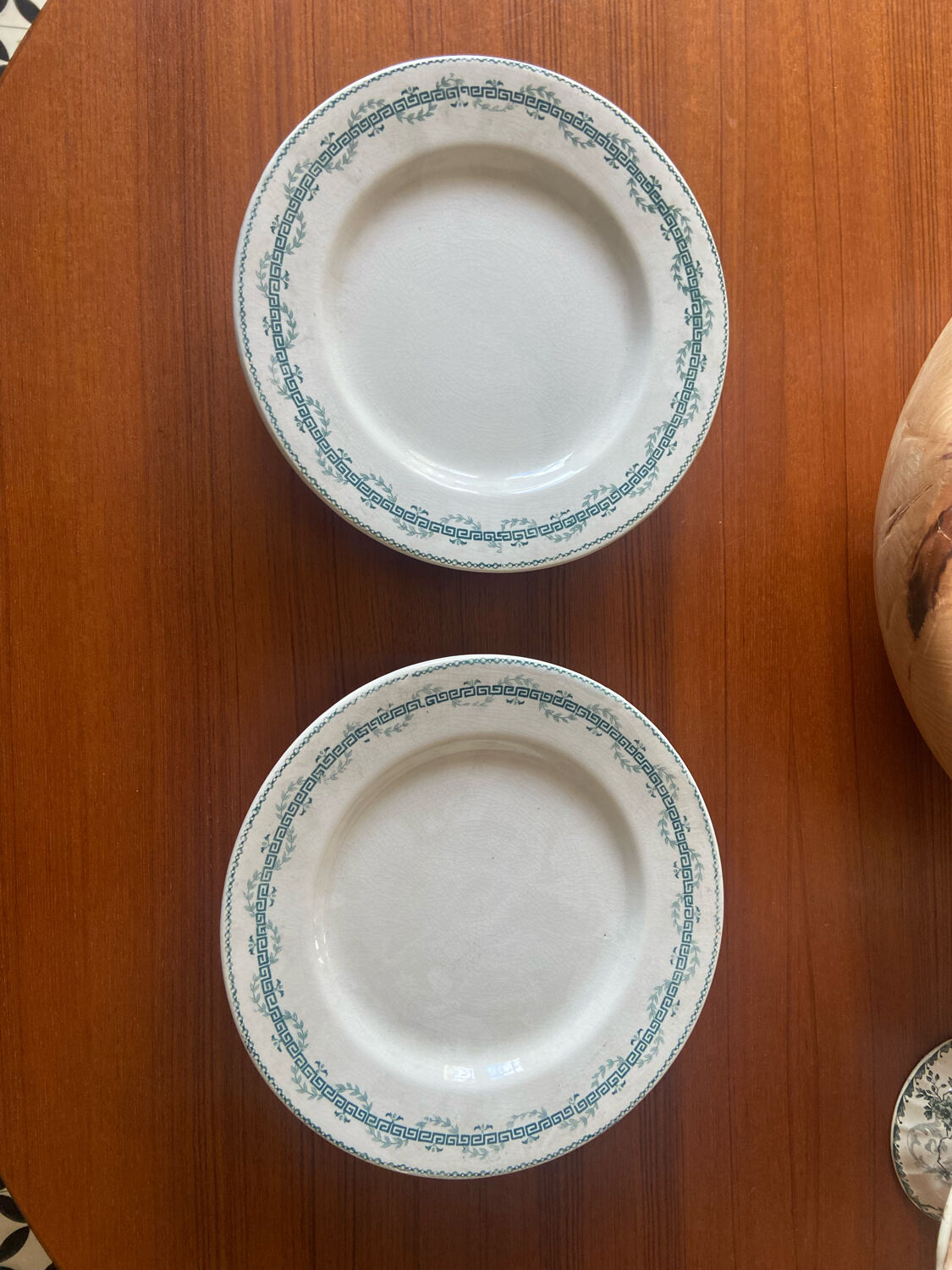 Pair of vintage Iron Earth serving dishes