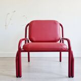 Red Italian design armchair from the 80s