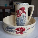 Art nouveau earthenware pitcher luneville