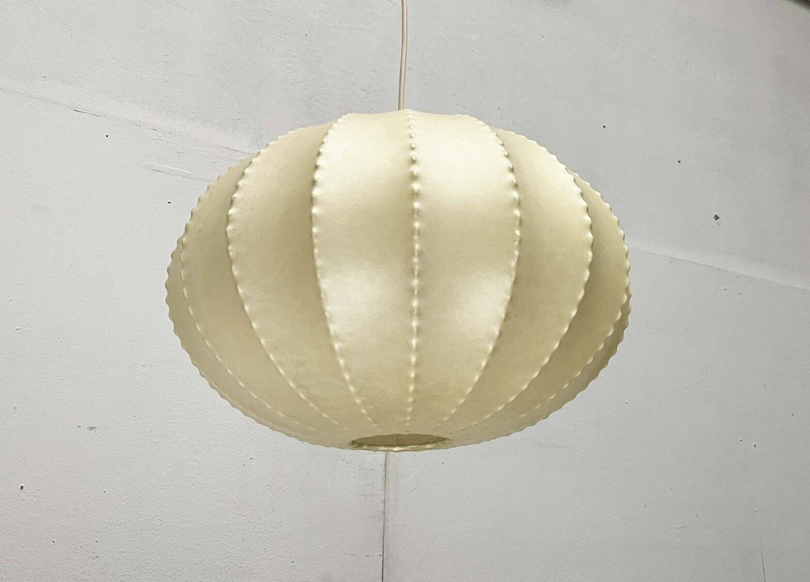 Modern mid-century Cocoon pendant lamp by Friedel Wauer for Goldkant Leuchten, Germany, 1960s.