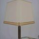 Pair of chrome and brushed metal lamps