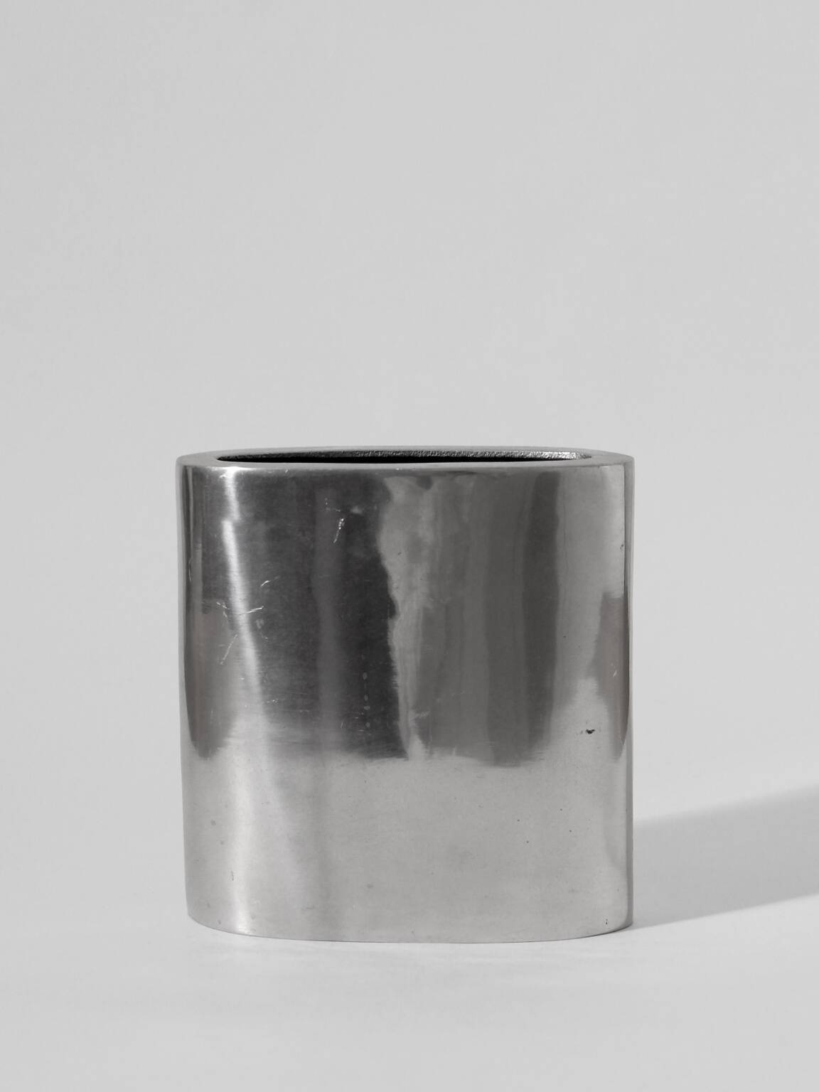 Polished Aluminum Square Flat Vase