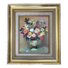 Tableau : huile sur toile - nature morte au bouquet de fleurs