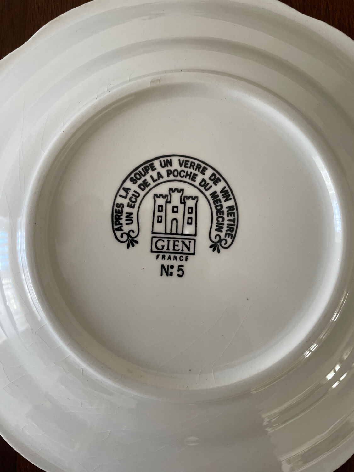 Set of 9 plates Gien "rebus".