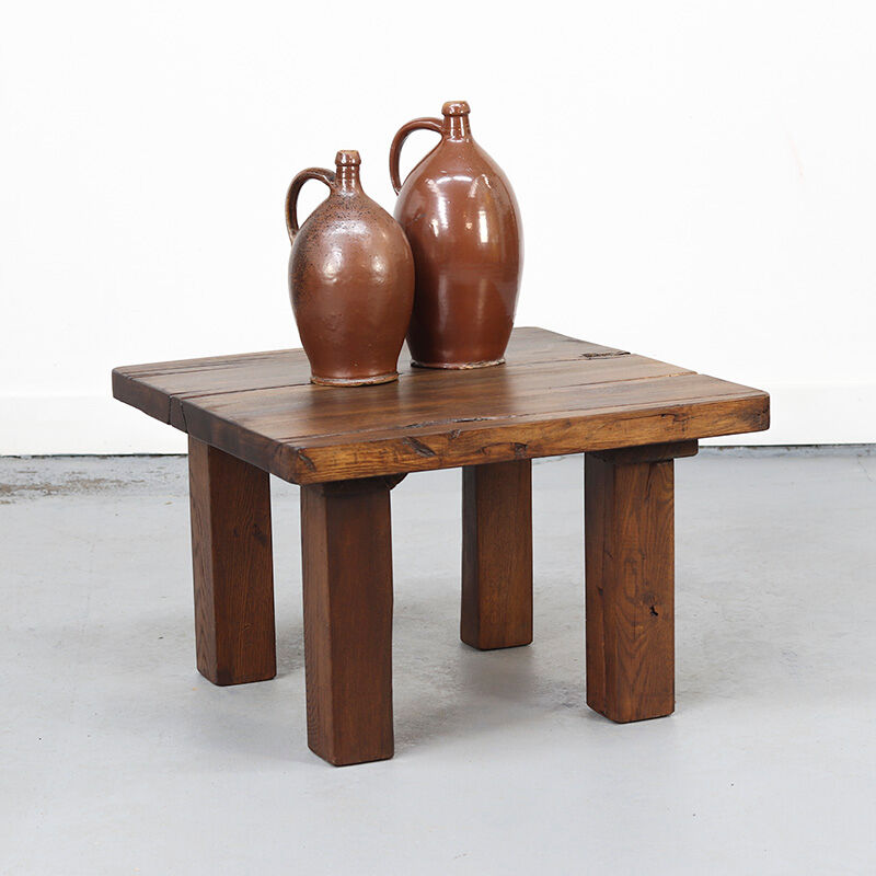 Vintage Rustic Brutalist Coffee Table