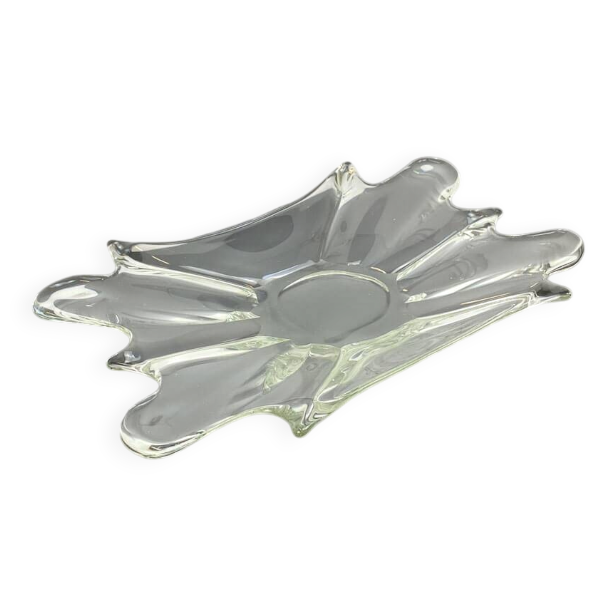 Vintage glass bowl, handmade, 70s