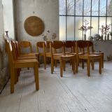 12 80s beech chairs