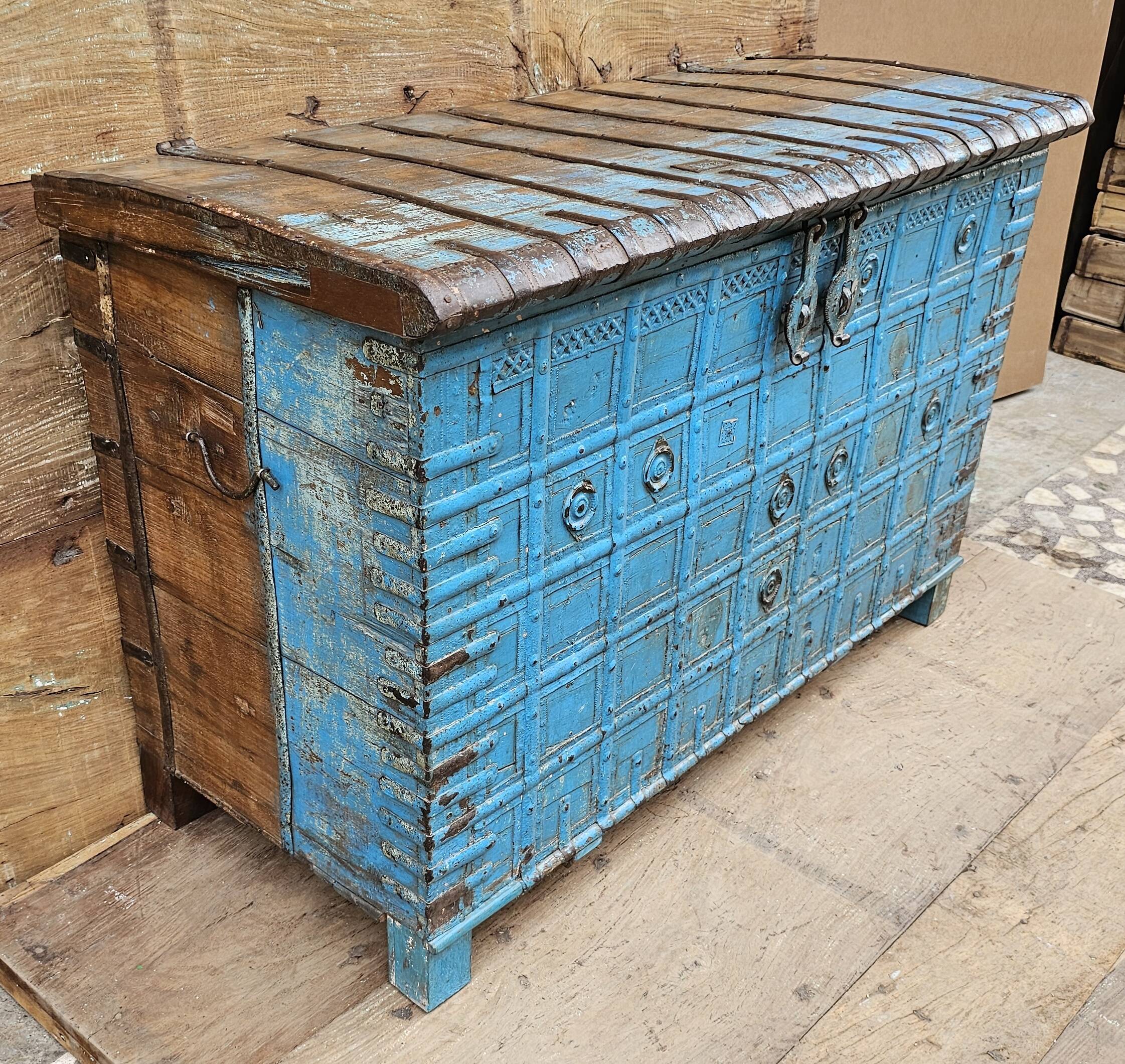 Antique Burmese teak dowry chest