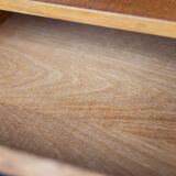 Desk in oak and lacquered metal 1970s