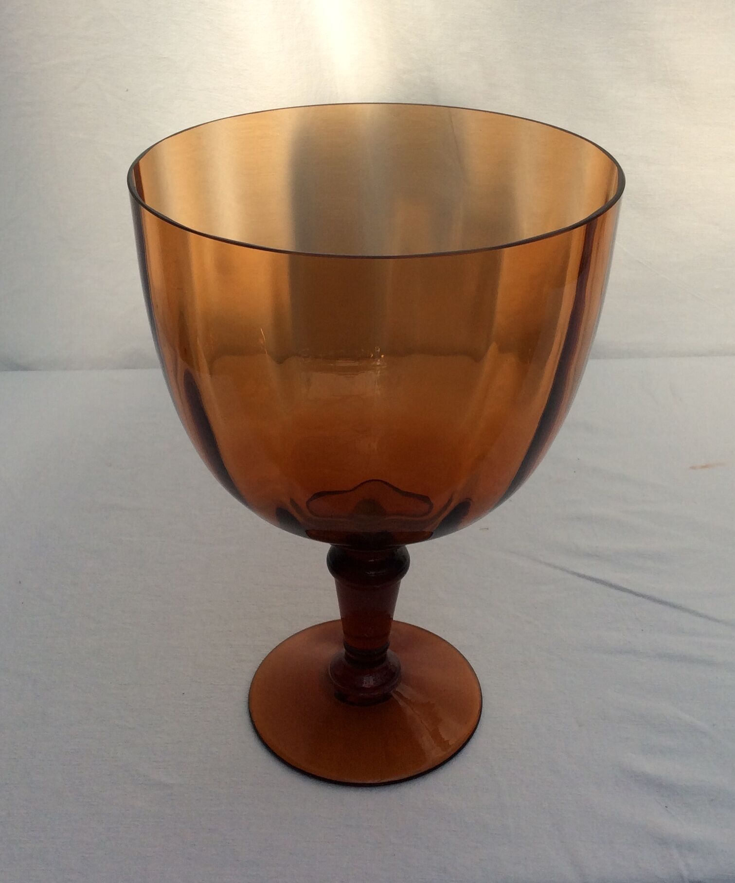 Amber colored glass vase