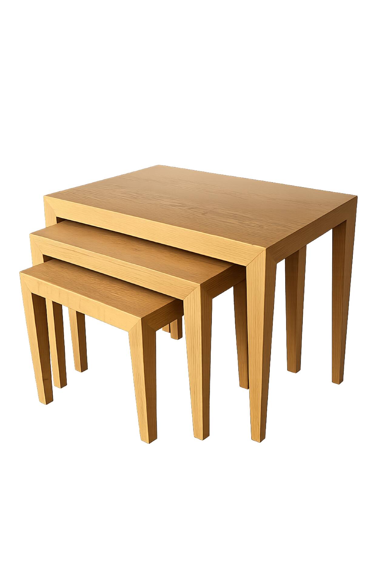 Nesting tables in oak by Severin Hansen